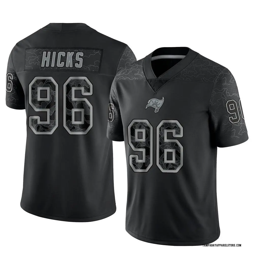 Akiem Hicks Men's Limited Black Tampa Bay Buccaneers Reflective Jersey