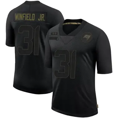 Antoine Winfield Jr. Men's Limited Black Tampa Bay Buccaneers 2020 Salute To Service Jersey