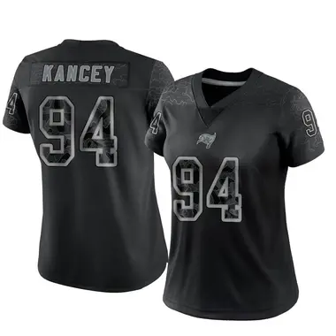 Calijah Kancey Women's Limited Black Tampa Bay Buccaneers Reflective Jersey