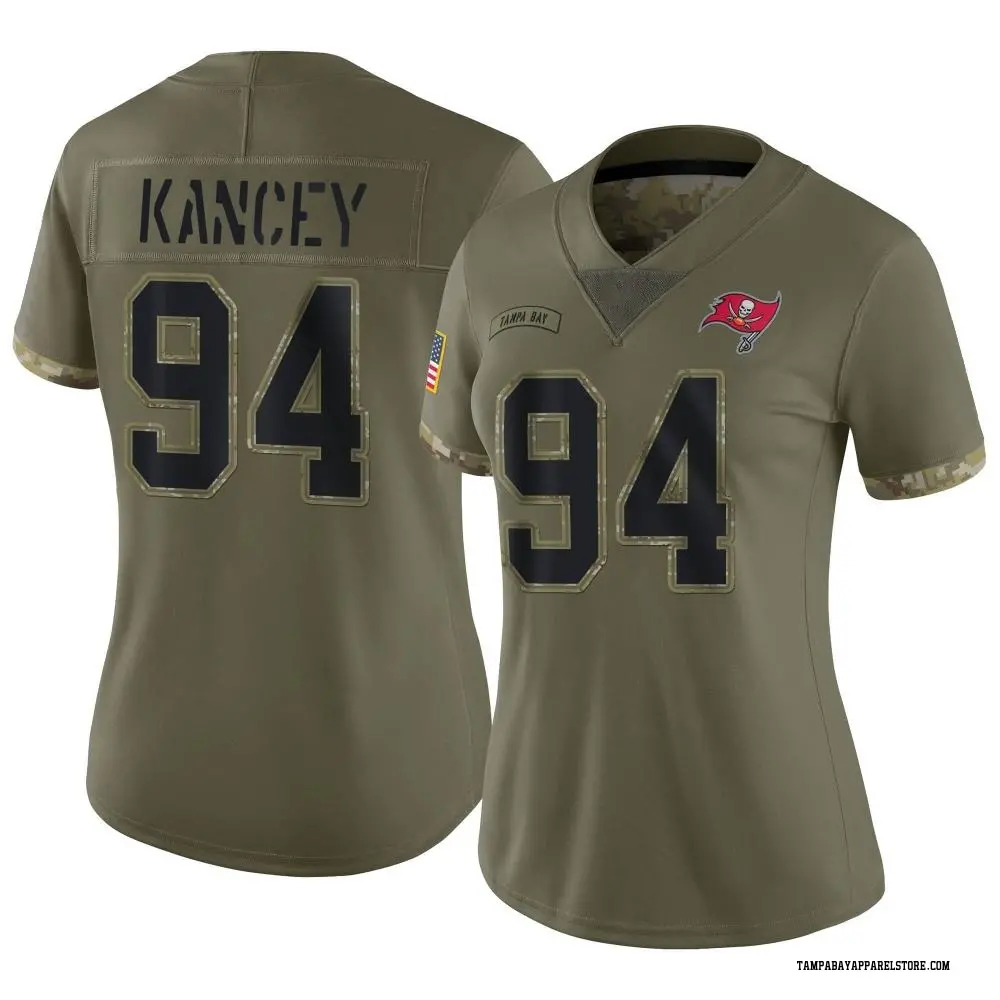 Calijah Kancey Women's Limited Olive Tampa Bay Buccaneers 2022 Salute To Service Jersey