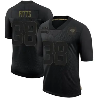 Derrek Pitts Men's Limited Black Tampa Bay Buccaneers 2020 Salute To Service Jersey