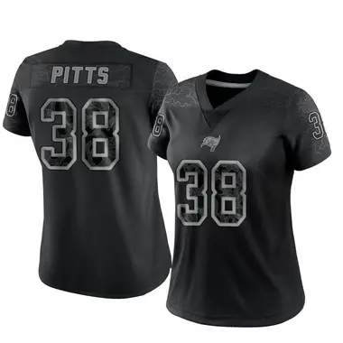 Derrek Pitts Women's Limited Black Tampa Bay Buccaneers Reflective Jersey