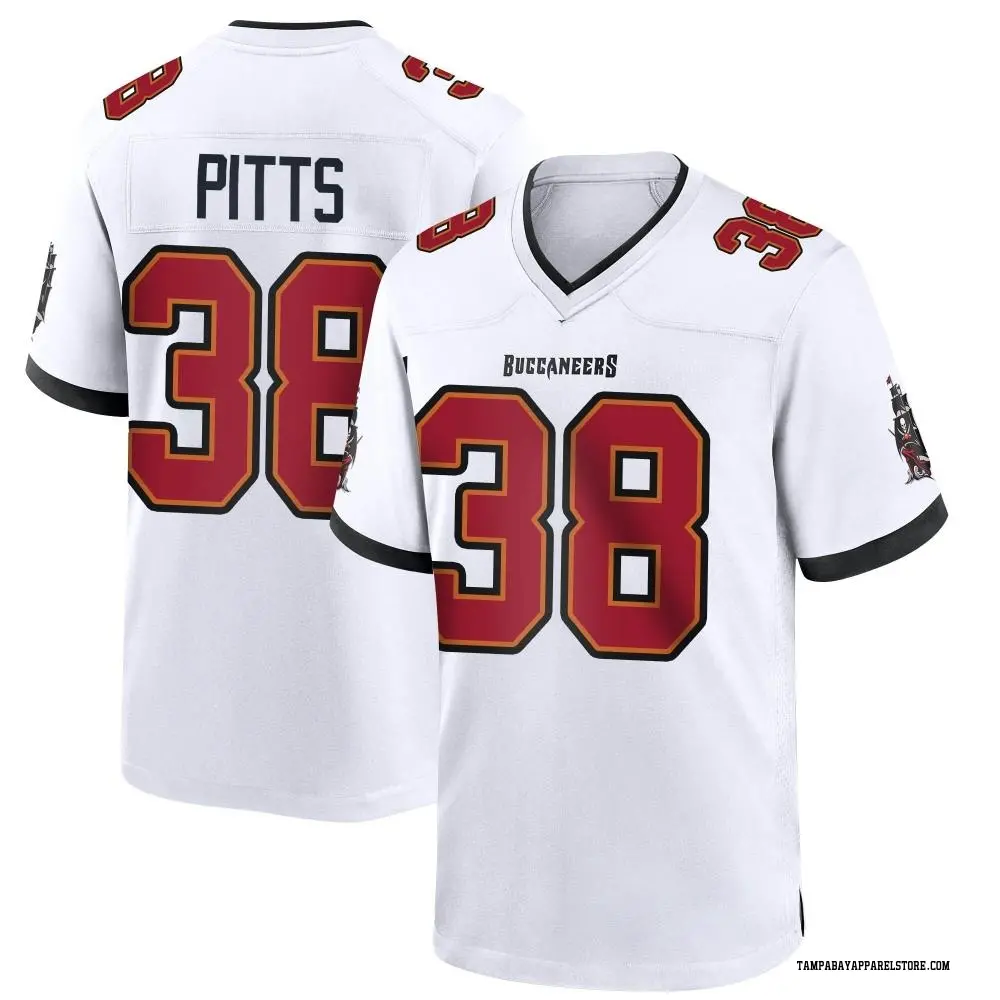 Derrek Pitts Youth Game White Tampa Bay Buccaneers Jersey