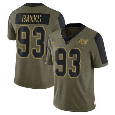 Eric Banks Men's Limited Olive Tampa Bay Buccaneers 2021 Salute To Service Jersey