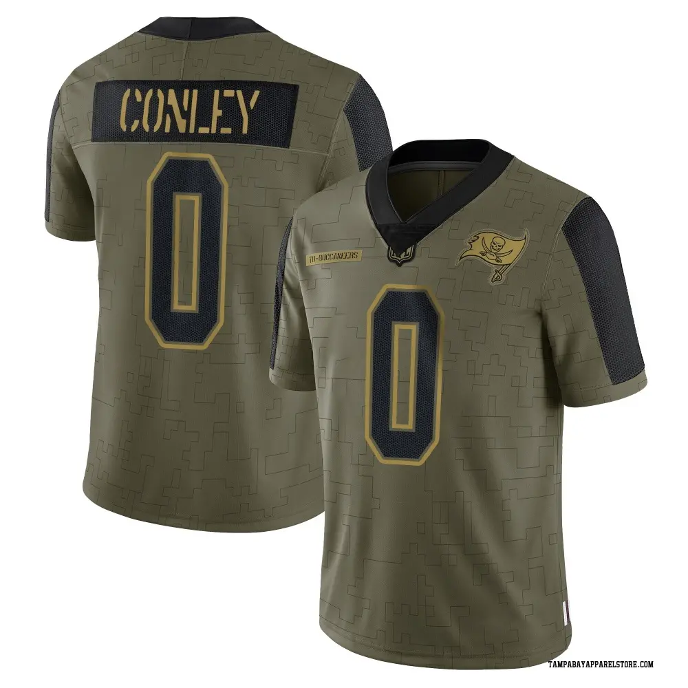 Ja'Qurious Conley Men's Limited Olive Tampa Bay Buccaneers 2021 Salute To Service Jersey