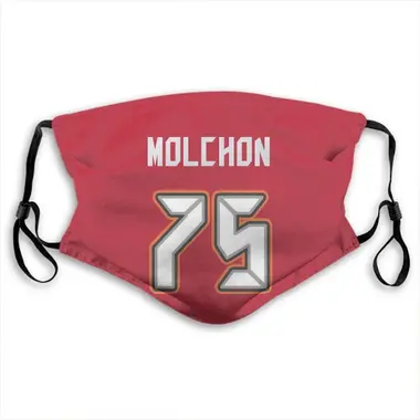 John Molchon Name & Number Red Tampa Bay Buccaneers Face Mask