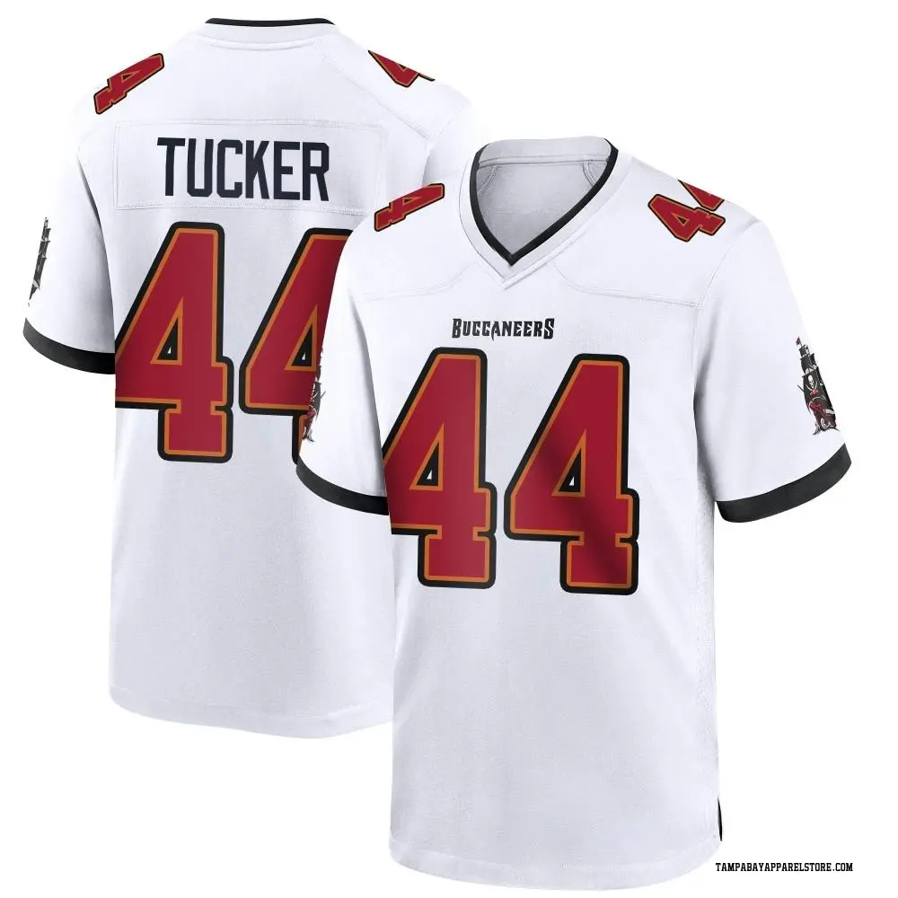 Sean Tucker Men's Game White Tampa Bay Buccaneers Jersey