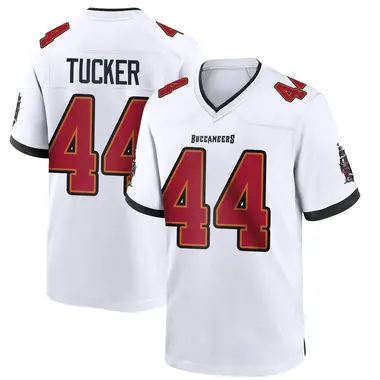 Sean Tucker Men's Game White Tampa Bay Buccaneers Jersey