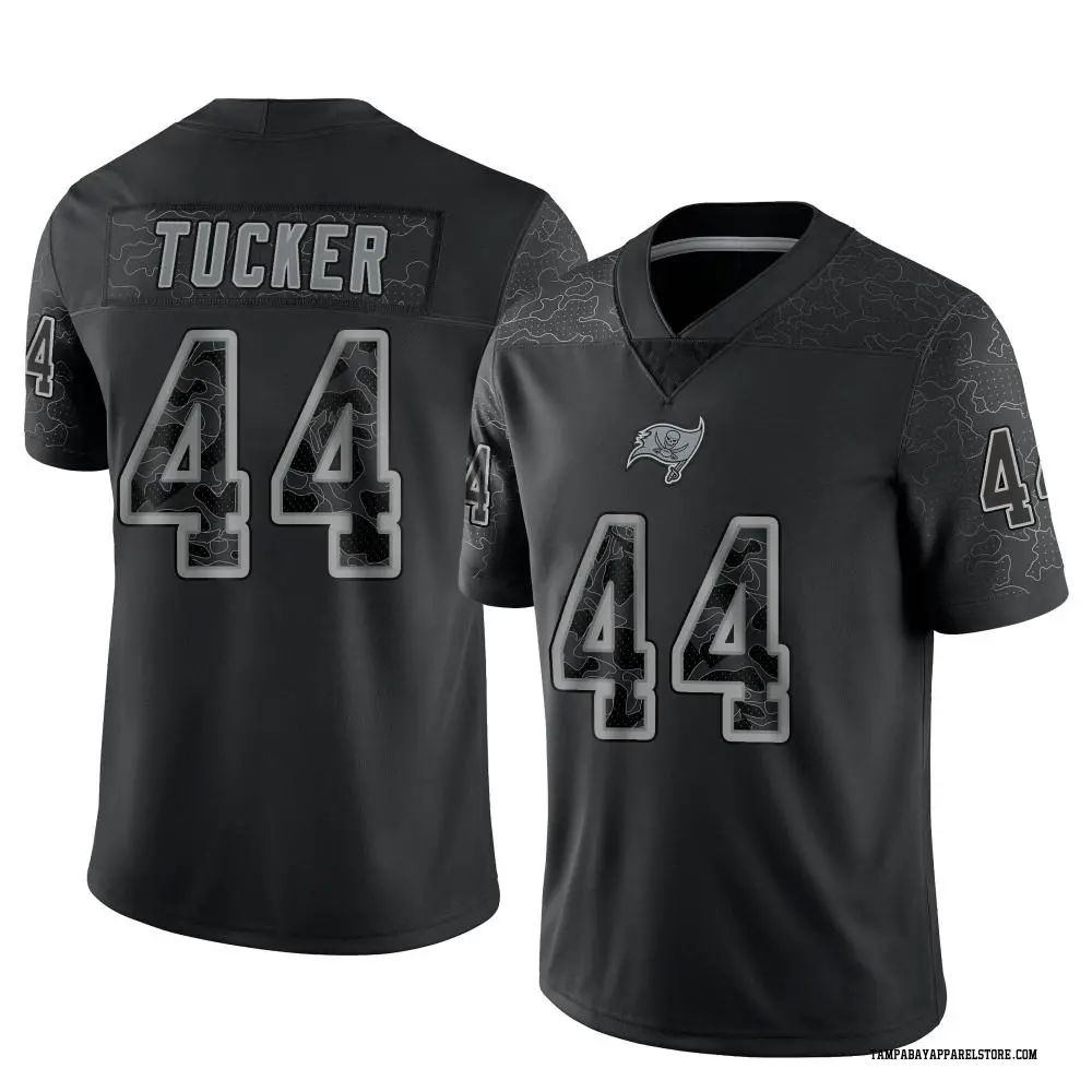 Sean Tucker Men's Limited Black Tampa Bay Buccaneers Reflective Jersey