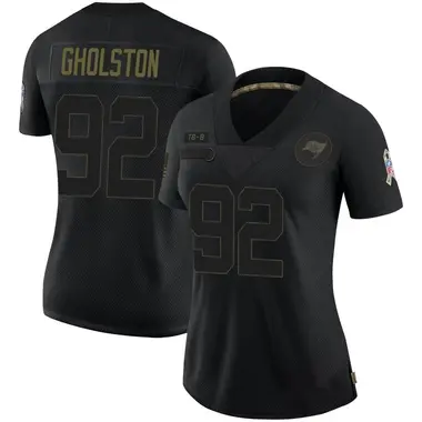 William Gholston Women's Limited Black Tampa Bay Buccaneers 2020 Salute To Service Jersey